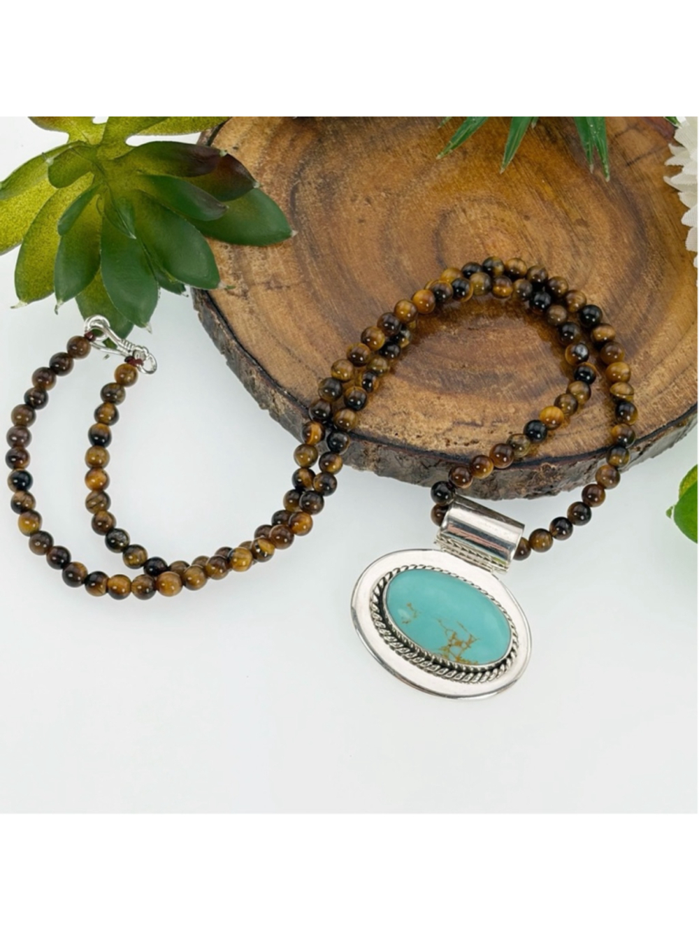 Vintage Mexico Sterling Silver 925 Turquoise Pendant Necklace Southwest Western - Picture 4 of 11